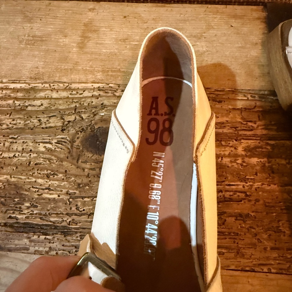 A.S. 98 White Leather Monk Strap Loafers – Size 40 - Picture 3 of 6